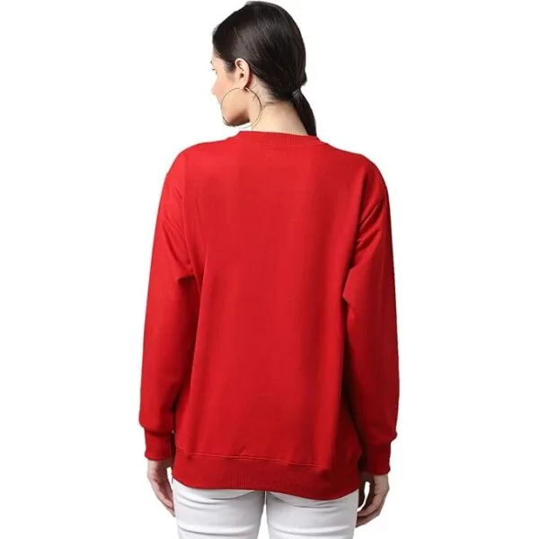 Premium Red Cotton Fleece Sweatshirt - 300 GSM - Image 4