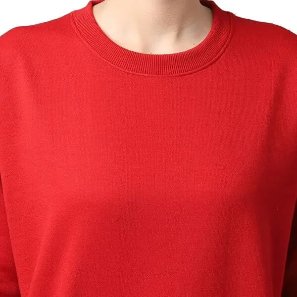 Premium Red Cotton Fleece Sweatshirt - 300 GSM - Image 6