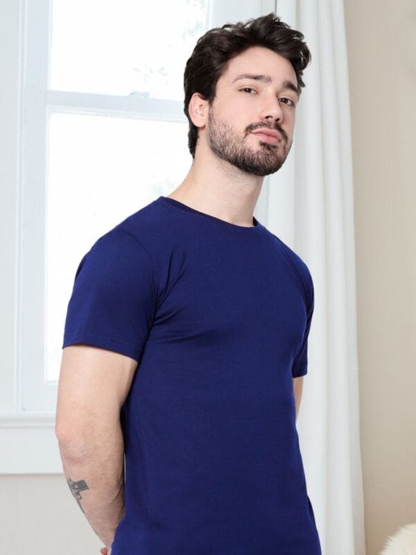 Men's Classic Royal Blue T-Shirt - 100% Cotton, Bio-Washed Comfort