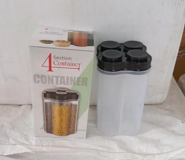 Plastic Lock Food Storage 4 Section Container Jar for Grocery, Fridge Container - Image 7